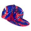 New Era Bills Tie-Dye Snapback Hat In Blue & Red - Angled Right Side View