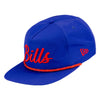 New Era Bills Golfer Script Snapback Hat In Blue & Red - Angled Left Side View
