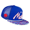 New Era Bills Mafia 9FIFTY Trucker Snapback Hat In Blue - Angled Right Side View