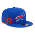 New Era Bills Fitted Hat In Blue & Red - Angled Right Side View