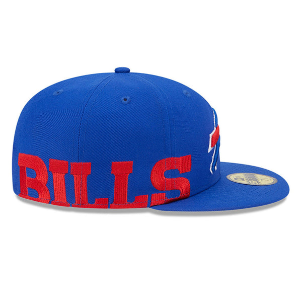 New Era Bills Fitted Hat In Blue & Red - Right Side View