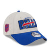 New Era Bills 2023 NFL Draft Adjustable Hat in White and Blue - Angled Right Side View