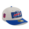New Era Bills 2023 NFL Draft Fitted Hat in White and Blue - Angled Right Side View