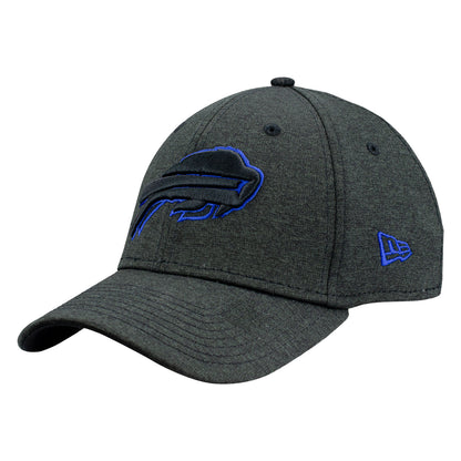 New Era Bills Shadow Tech 39THIRTY Flex Hat In Grey & Blue - Angled Left Side View