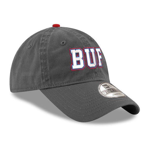 New Era Bills BUF Adjustable Hat In Grey - Angled Right Side View