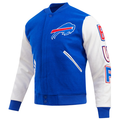 Pro Standard Buffalo Bills Varsity Jacket In Blue & White - Front View