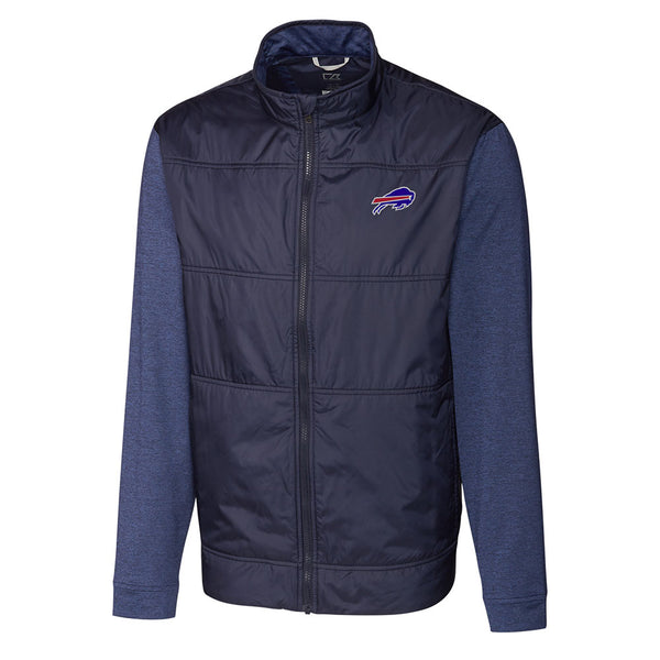 Cutter & Buck Stealth Hybrid Full Zip Jacket in Blue - Front View
