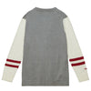 Mitchell & Ness Bills Cardigan In Grey, White & Red - Back View