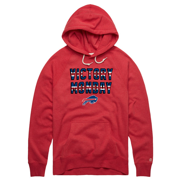 Homage Bills Victory Monday Hooded Sweatshirt In Red & Blue - Front View