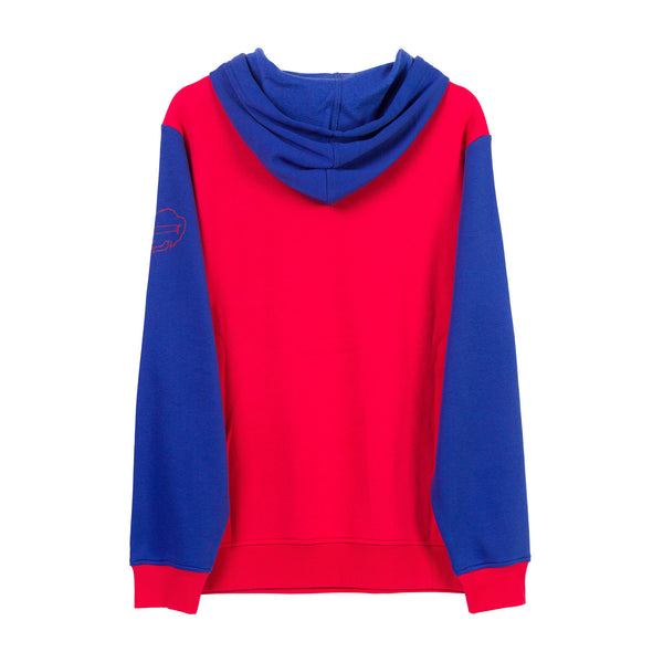 Junk Food Bills Team Wordmark Pullover Sweatshirt In Red & Blue - Back View