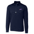 Cutter & Buck 1/4 Zip Traverse Stretch Pullover Hood in Navy - Front View