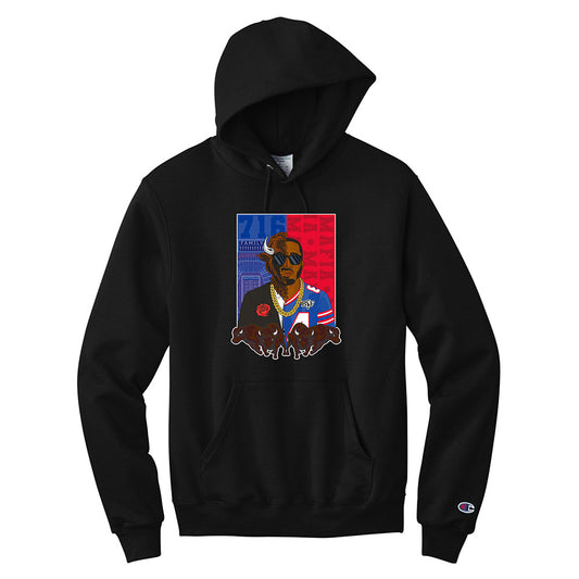 Bills x Benny Collab Split Face Sweatshirt in Black - Front View