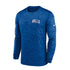 Nike Bills Dri Fit Velocity Wordmark Long Sleeve T-Shirt in Blue - Front View