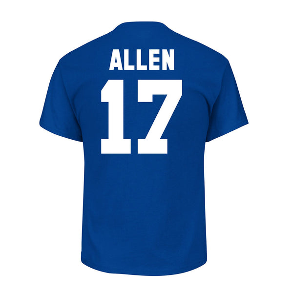 Big and Tall Josh Allen Name & Number T-Shirt in Blue - Back View