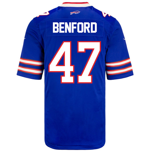 Nike Game Home Christian Benford Jersey in Blue - Back View