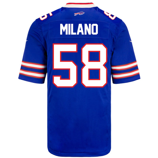 Nike Game Home Matt Milano Jersey in Blue - Back View