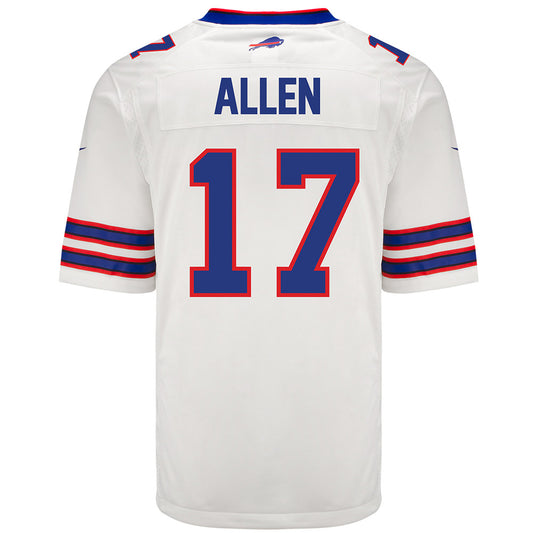 Nike Game Away Josh Allen Jersey in White - Back View