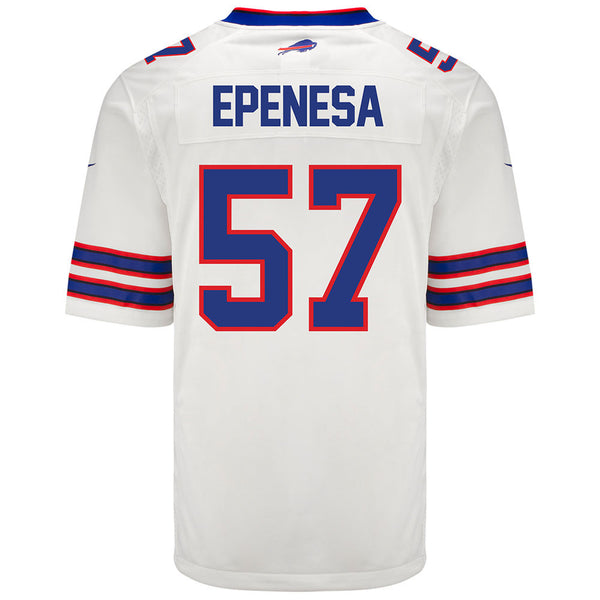 Nike Game Away A.J. Epenesa Jersey in White - Back View