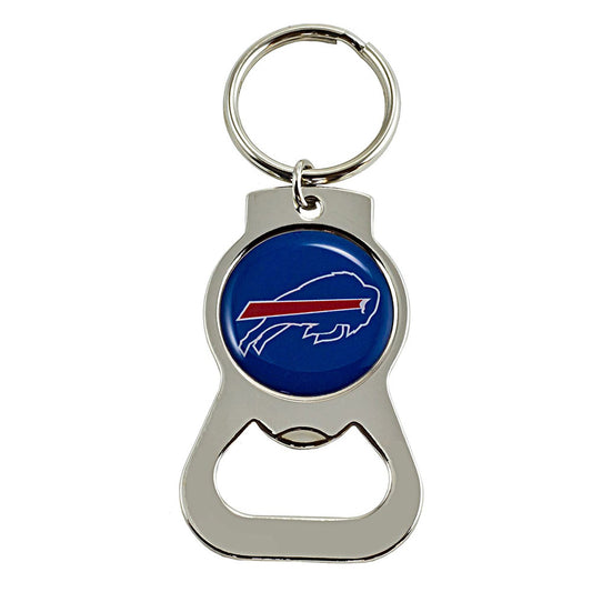 Bills Bottle Opener Keychain in Blue - Front View