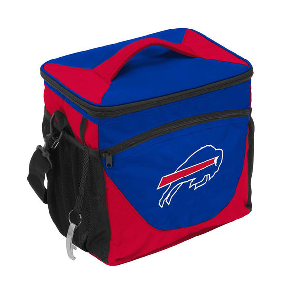 Bills 24 Can Cooler in Blue and Red - Front View