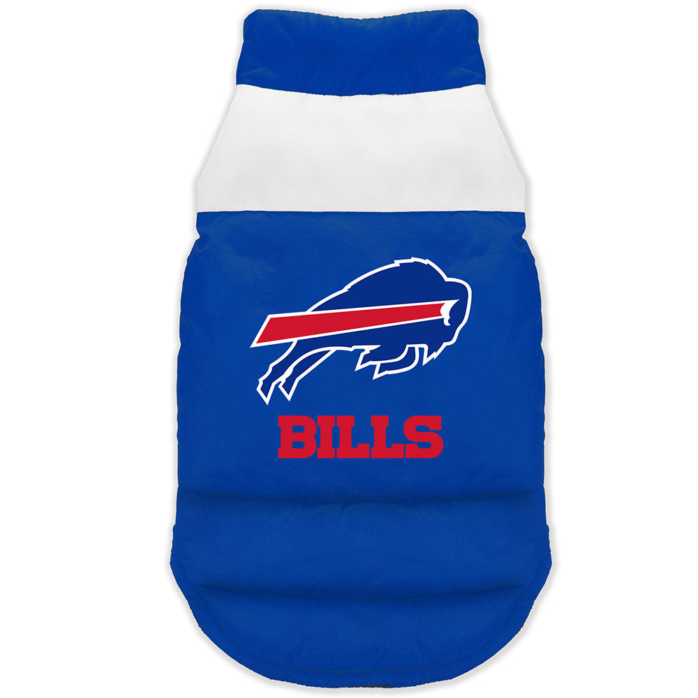 Bills Pet Puffer Vest In Blue - Back View