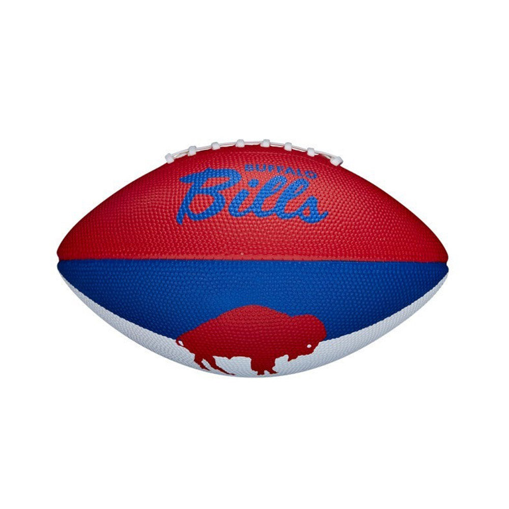 Bills Retro Mini Football in Red and Blue - Bottom Back View