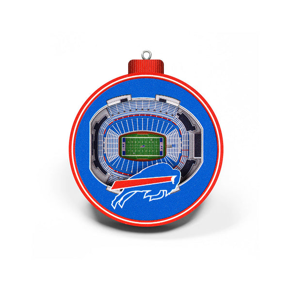 Bills 3D Stadium View Ornament in Red and Blue - Front View