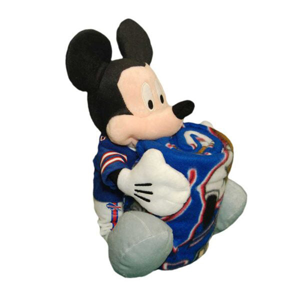 Northwest Bills Mickey Mouse Hugger with Blanket in Blue - Product Rolled Up