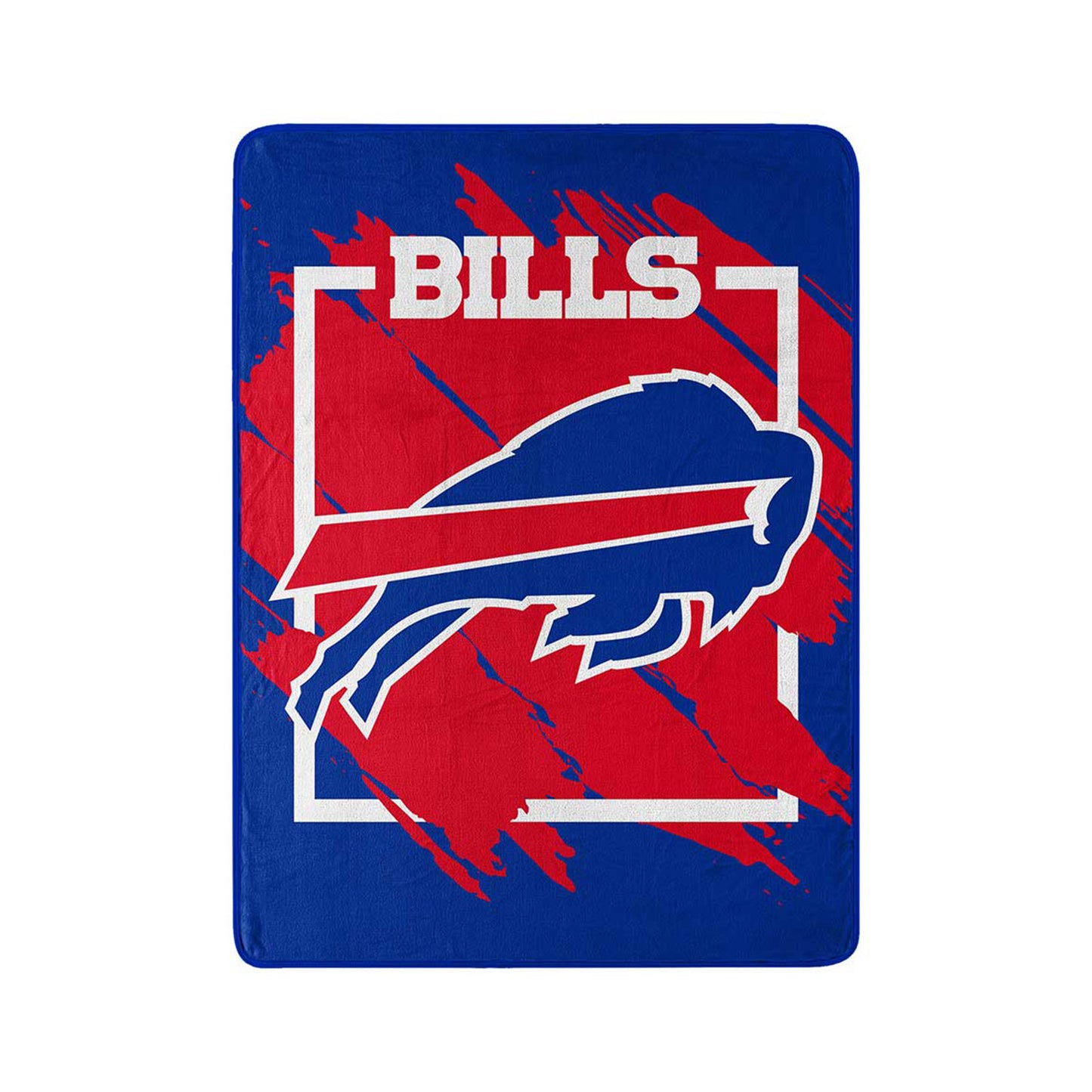 Northwest Bills 46"x60" Raschel Throw In Blue, Red & White - Front View