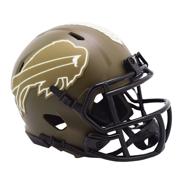 Riddell Bills Salute to Service Replica Helmet In Green & Black - Right Side View
