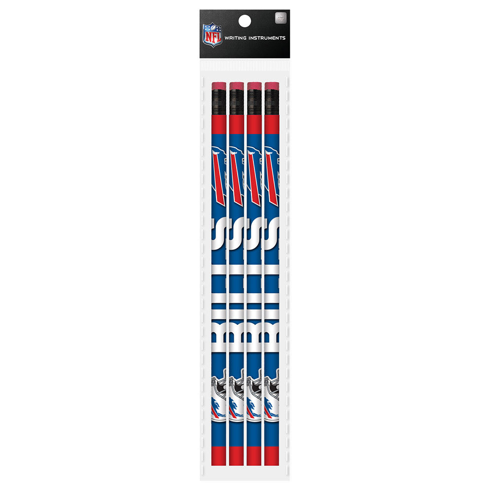 MOJO Bills Pencils 4-Pack In Blue & Red