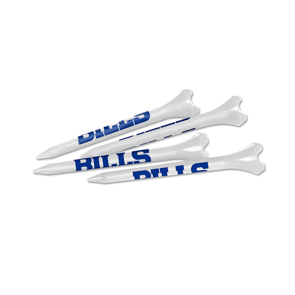 Bills 40-Pack Golf Tee Set In White & Blue - Top View Of 4 Tees