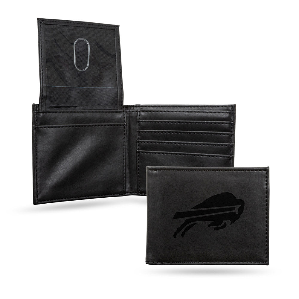 Bills Team Logo Billfold Black Wallet - Full View