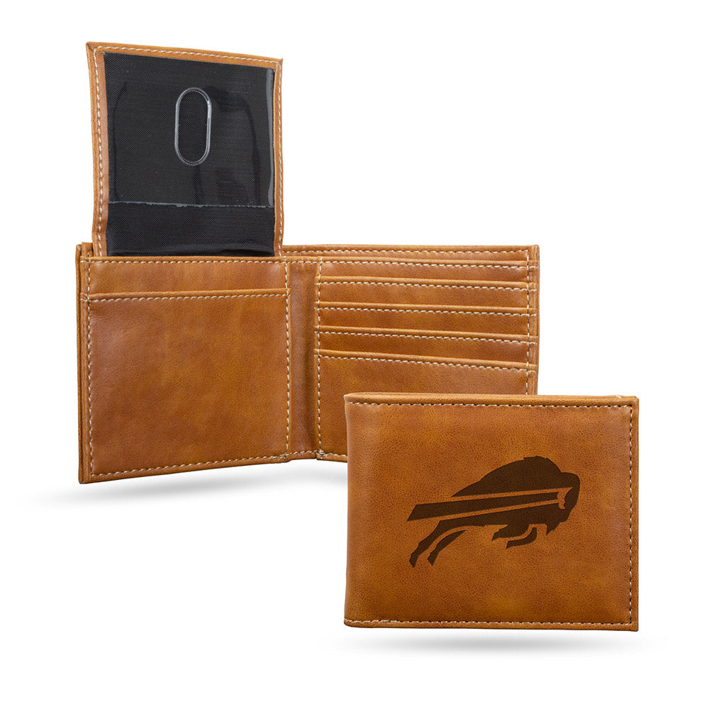 Bills Team Logo Billfold Brown Wallet - Full View