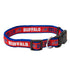 Bills Pet Collar in Red and Blue - Front View