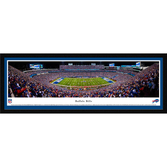 Bills Night Game Single Mat Select Frame Panorama - Front View