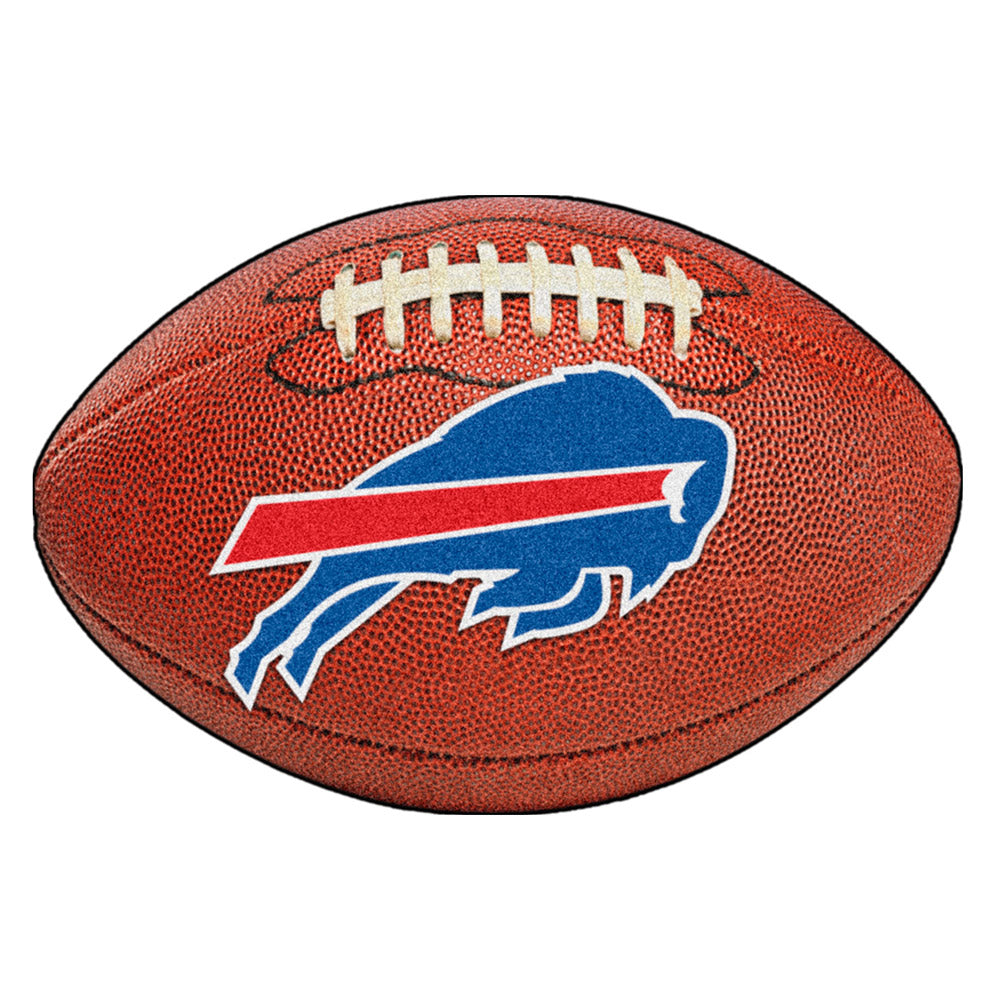 Bills Team Logo Football Mat in Brown - Front View