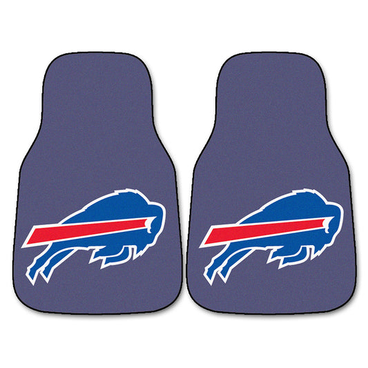 Bills Carpet Car Mat 2 Piece Set in Blue - Front View