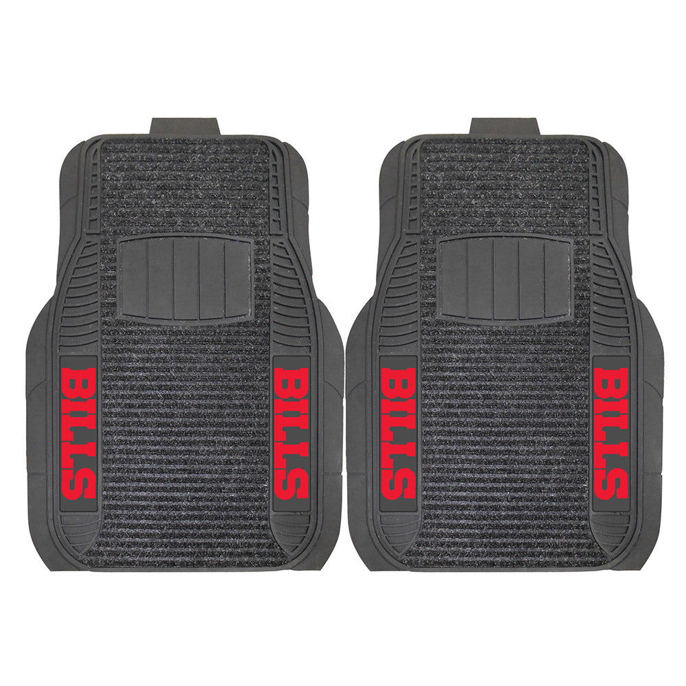 Bills Deluxe Car Mat 2 Piece Set in Black - Front View