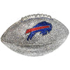 Bills Swarovski Crystal Football in Silver and Blue - Front View