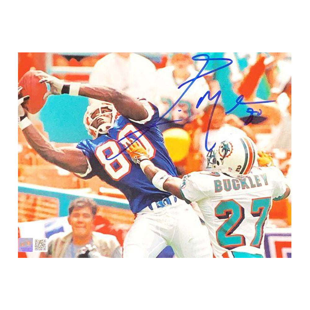 Eric Moulds Signed Running Full Speed with Let's Go Buffalo 11x14 Photo