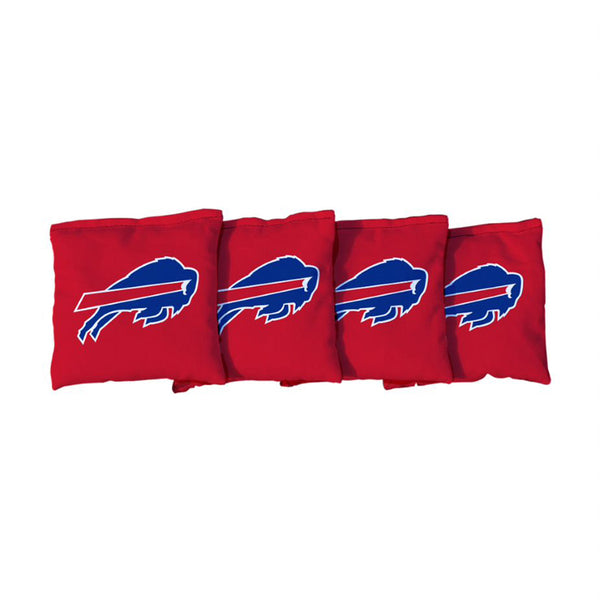 Victory Tailgate Bills Cornhole Bags: Corn-Filled in Red - Top View