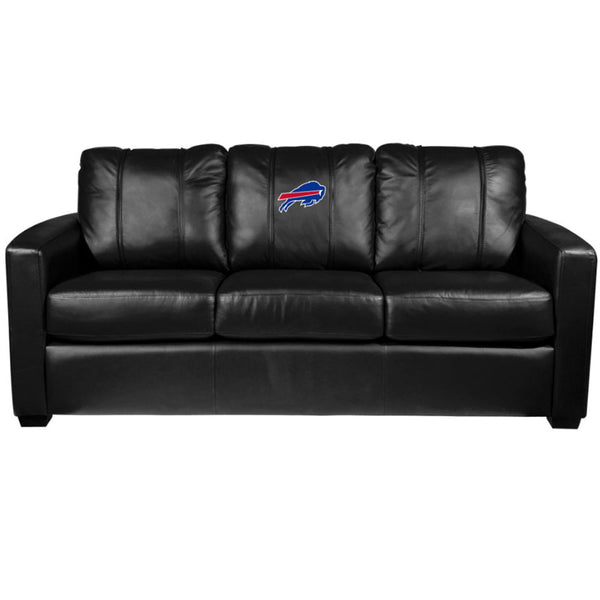 Dreamseat Bills Silver Sofa with Primary Logo in Black - Front View