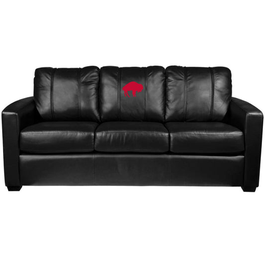 Dreamseat Bills Silver Sofa with  Secondary Logo in Black - Front View