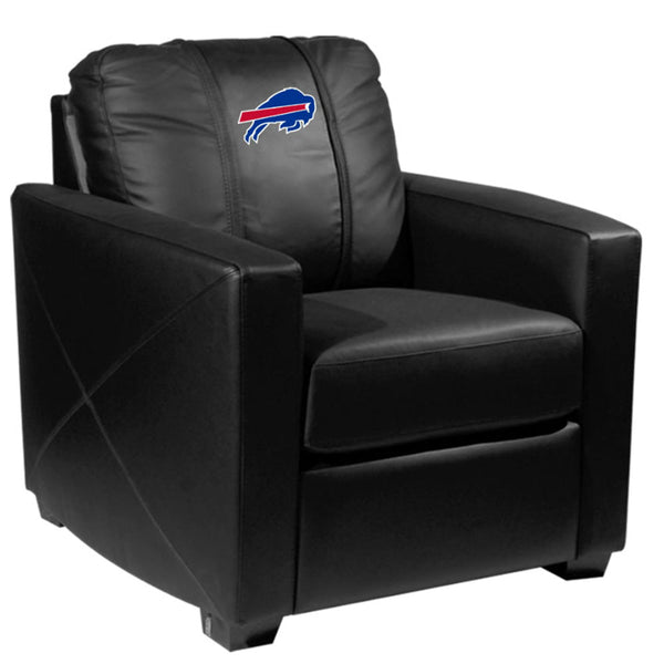 Dreamseat Bills Silver Club Chair with  Primary Logo in Black - Front Right View