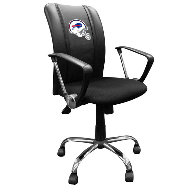 Dreamseat Bills Curve Task Chair with  Helmet Logo in Black - Front Right View