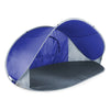 Picnic Time Bills Portable Beach Tent in Blue and Grey - Inside View