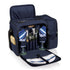 Picnic Time Bills Picnic Basket Cooler in Blue - Open View with Contents