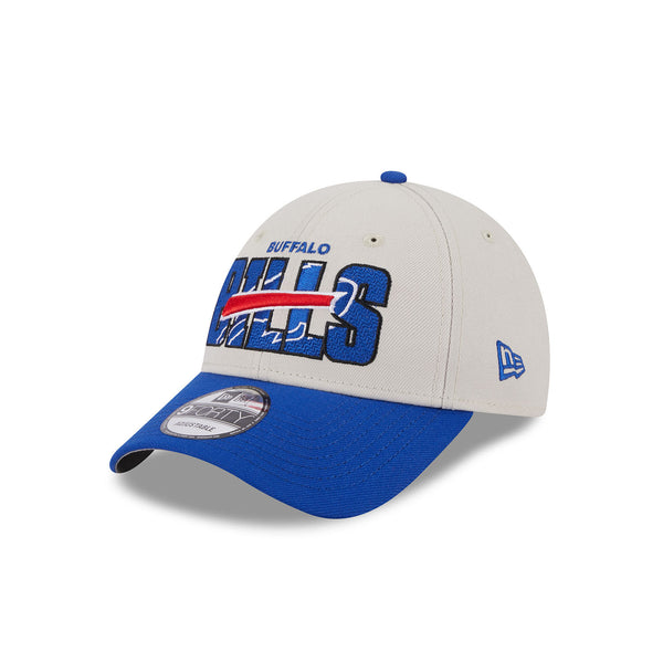 Youth New Era Bills 2023 NFL Draft Adjustable Hat in Grey and Blue - Angled Left Side View