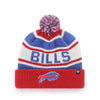 Bills '47 Brand Youth Hangtime Cuff Knit In Red, Blue & White - Front View